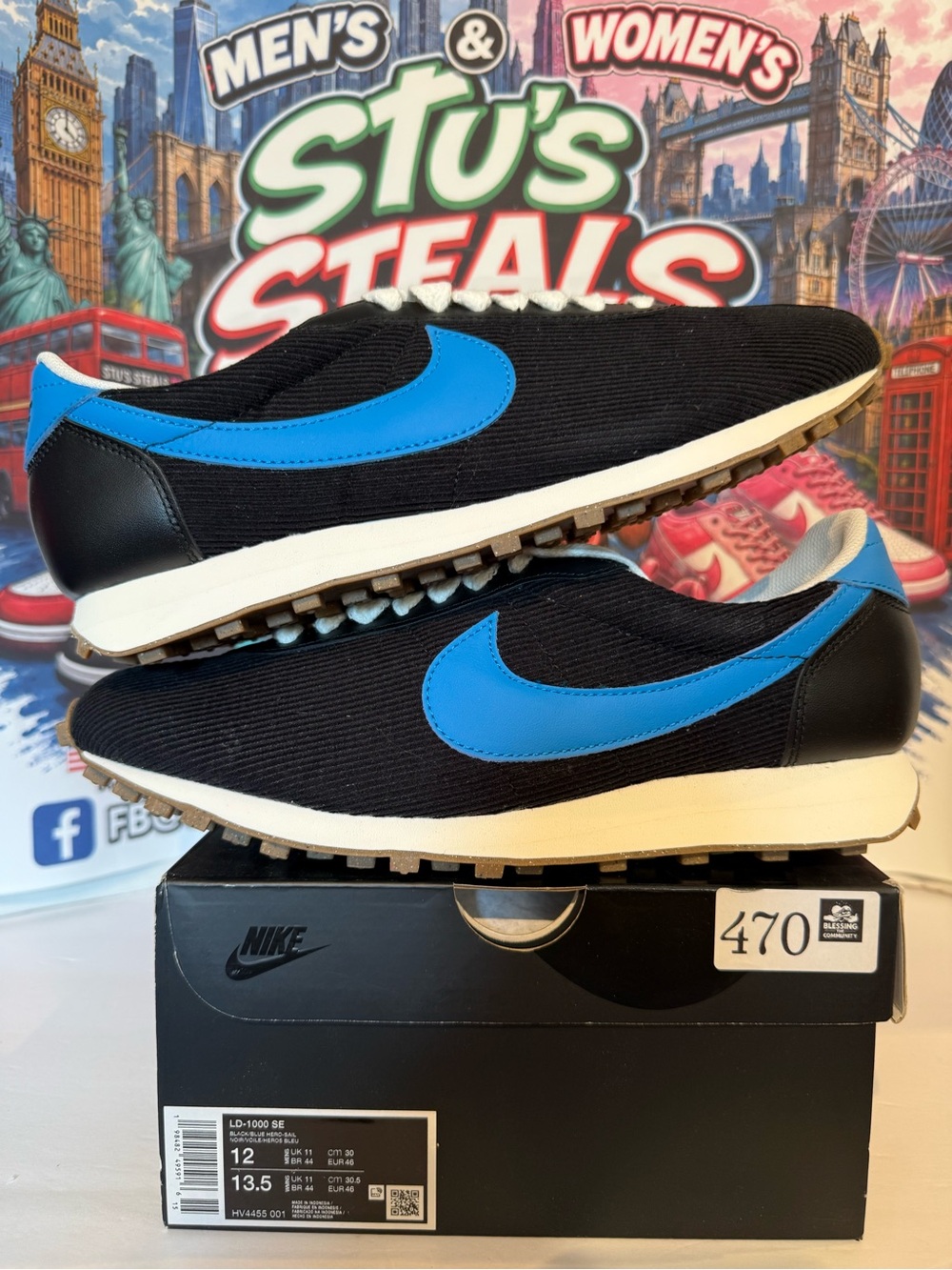 Nike Men’s LD-1000 SE size 12M Black & Blue Retro Runner Sneakers